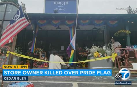 A woman in California was killed after an argument over a Pride flag hanging outside her clothing store, deputies say